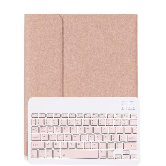 For  iPad Pro 12.9  2017 Textured Magnetic Detachable Bluetooth Tablet Keyboard Case(Pink)