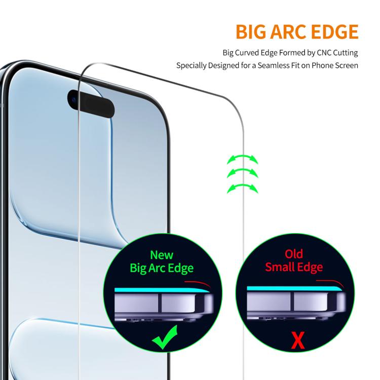 For iPhone Air 2pcs ENKAY Thickened Glue No White Edge 9H Big Arc Edge High Aluminum-silicon Tempered Glass Film - iPhone Air Tempered Glass by ENKAY | Online Shopping UK | buy2fix