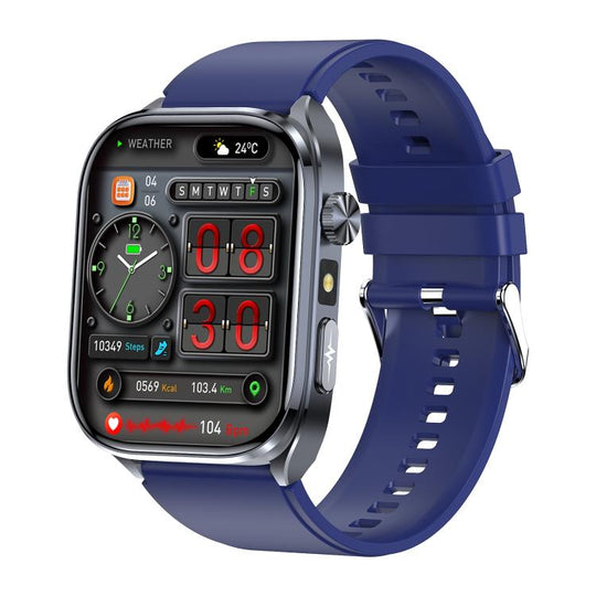 ET572 2.0 inch Color Screen Smart Watch Silicone Strap, Support Supports Health Monitoring / ECG(Blue)
