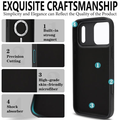 For iPhone 17 Pro Max Kalebol Strong Magnetic MagSafe Ring 2 In 1 Split Leather Phone Case(Black) - iPhone 17 Pro Max Tempered Glass by Kalebol | Online Shopping UK | buy2fix