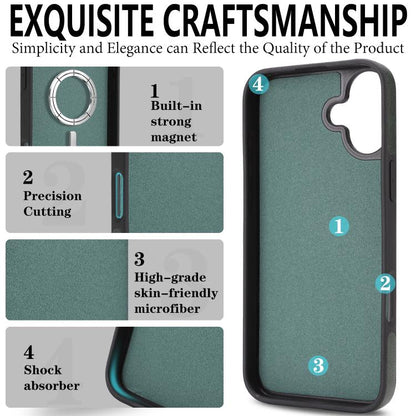 For iPhone 17 Kalebol Strong Magnetic MagSafe Ring 2 In 1 Split Leather Phone Case(Green) - iPhone 17 Cases by Kalebol | Online Shopping UK | buy2fix