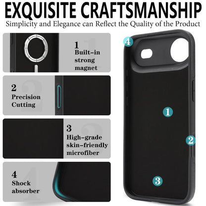 For iPhone Air Kalebol Strong Magnetic MagSafe Ring 2 In 1 Split Leather Phone Case(Black) - iPhone Air Cases by Kalebol | Online Shopping UK | buy2fix