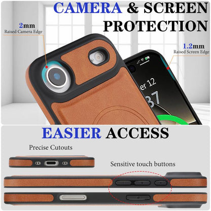 For iPhone Air Kalebol Strong Magnetic MagSafe Ring 2 In 1 Split Leather Phone Case(Brown) - iPhone Air Cases by Kalebol | Online Shopping UK | buy2fix