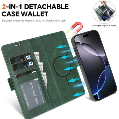 For iPhone Air Kalebol Strong Magnetic MagSafe Ring 2 In 1 Split Leather Phone Case(Green) - iPhone Air Cases by Kalebol | Online Shopping UK | buy2fix