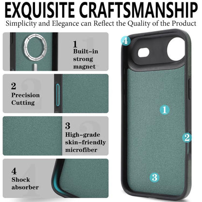 For iPhone Air Kalebol Strong Magnetic MagSafe Ring 2 In 1 Split Leather Phone Case(Green) - iPhone Air Cases by Kalebol | Online Shopping UK | buy2fix