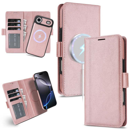 For iPhone Air Kalebol Strong Magnetic MagSafe Ring 2 In 1 Split Leather Phone Case(Rose Gold) - iPhone Air Cases by Kalebol | Online Shopping UK | buy2fix