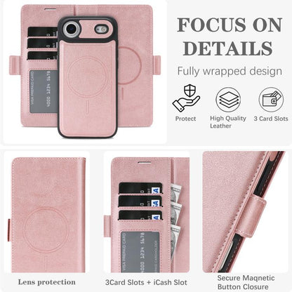 For iPhone Air Kalebol Strong Magnetic MagSafe Ring 2 In 1 Split Leather Phone Case(Rose Gold) - iPhone Air Cases by Kalebol | Online Shopping UK | buy2fix