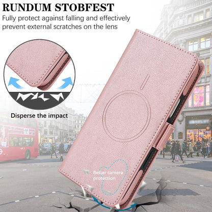 For iPhone Air Kalebol Strong Magnetic MagSafe Ring 2 In 1 Split Leather Phone Case(Rose Gold) - iPhone Air Cases by Kalebol | Online Shopping UK | buy2fix