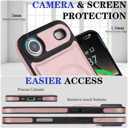 For iPhone Air Kalebol Strong Magnetic MagSafe Ring 2 In 1 Split Leather Phone Case(Rose Gold) - iPhone Air Cases by Kalebol | Online Shopping UK | buy2fix