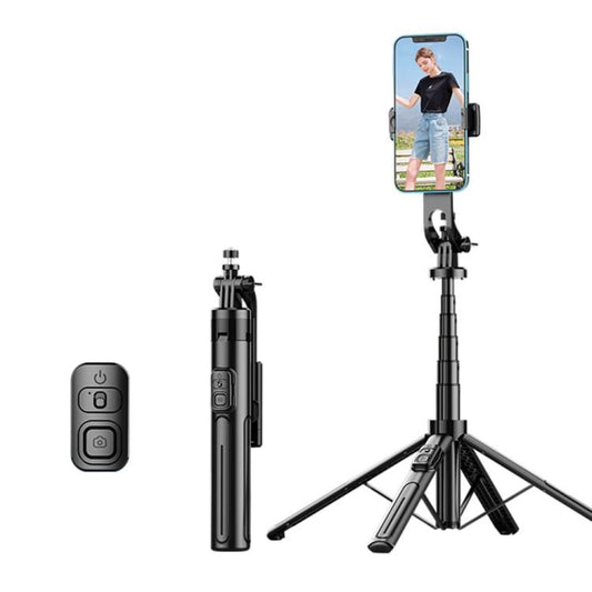 K27 Smartphone Extendable Live Streaming 4-Leg Stand Bluetooth Selfie Stick(Black) - Selfie Sticks by buy2fix | Online Shopping UK | buy2fix