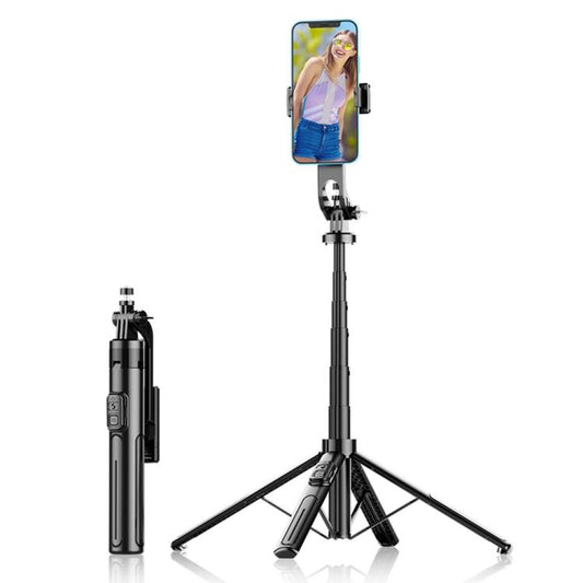 K27 Smartphone Extendable Live Streaming 4-Leg Stand Bluetooth Selfie Stick(White) - Selfie Sticks by buy2fix | Online Shopping UK | buy2fix