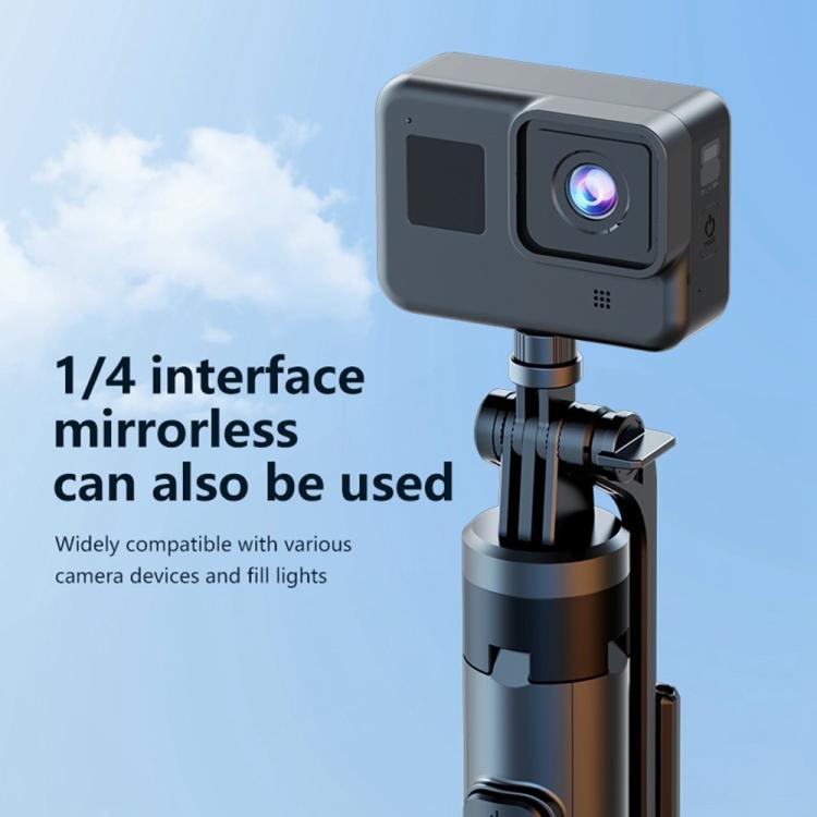 K27 Smartphone Extendable Live Streaming 4-Leg Stand Bluetooth Selfie Stick(Black) - Selfie Sticks by buy2fix | Online Shopping UK | buy2fix