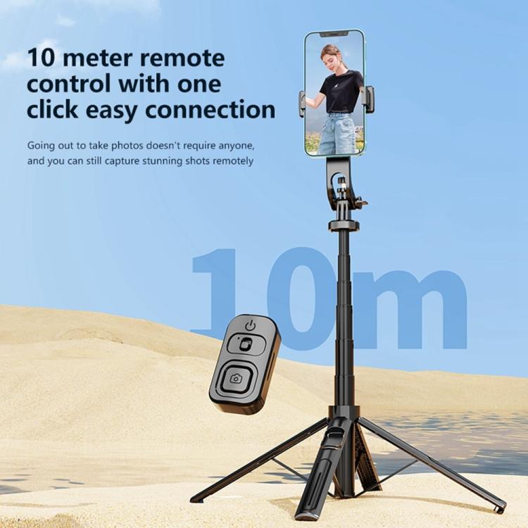K27 Smartphone Extendable Live Streaming 4-Leg Stand Bluetooth Selfie Stick(Black) - Selfie Sticks by buy2fix | Online Shopping UK | buy2fix