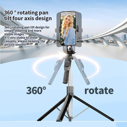 K50 1.9m Extendable Live Streaming Floor Stand Single Phone Clip Bluetooth Selfie Stick Tripod(Black) - Selfie Sticks by buy2fix | Online Shopping UK | buy2fix