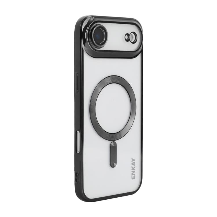 For iPhone Air ENKAY Hat-Prince Magsafe Electroplated TPU Clear Shockproof Phone Case(Black) - iPhone Air Cases by ENKAY | Online Shopping UK | buy2fix