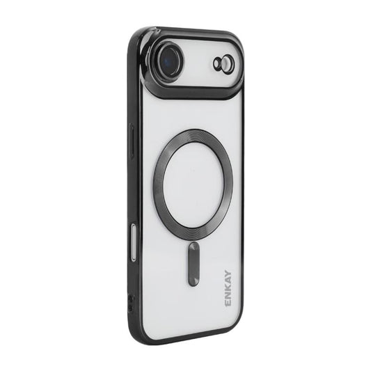 For iPhone Air ENKAY Hat-Prince Magsafe Electroplated TPU Clear Shockproof Phone Case(Black) - iPhone Air Cases by ENKAY | Online Shopping UK | buy2fix