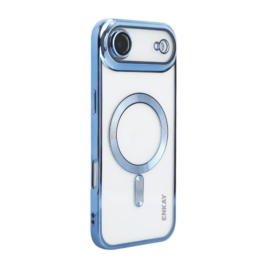 For iPhone Air ENKAY Hat-Prince Magsafe Electroplated TPU Clear Shockproof Phone Case(Blue) - iPhone Air Cases by ENKAY | Online Shopping UK | buy2fix