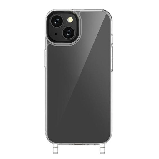 For iPhone 14 Plus Kalebol Minimalist Transparent Lanyard Integrated Phone Case(Transparent)