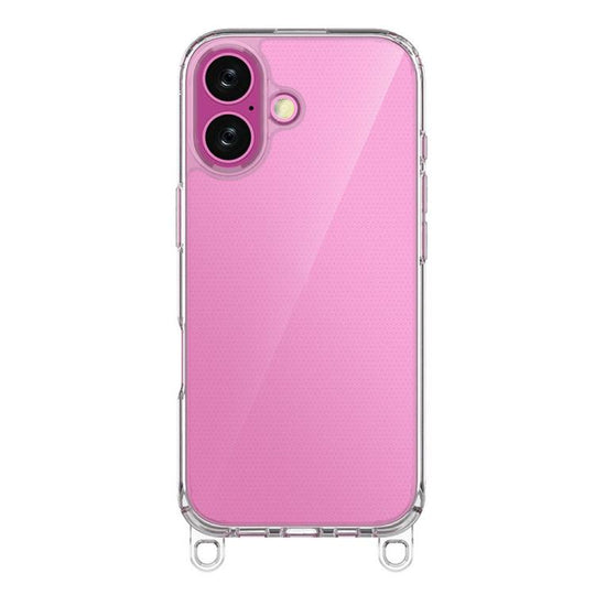 For iPhone 17 Kalebol Minimalist High Transparency Multi Color Lanyard Hole Phone Case(Transparent)