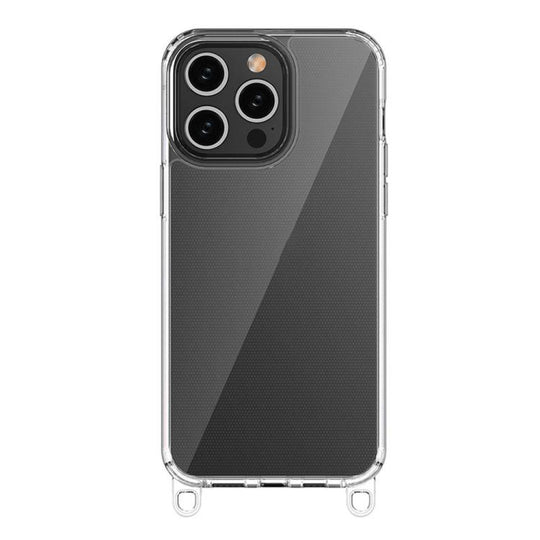 For iPhone 15 Pro Max Kalebol Minimalist High Transparency Multi Color Lanyard Hole Phone Case(Transparent)