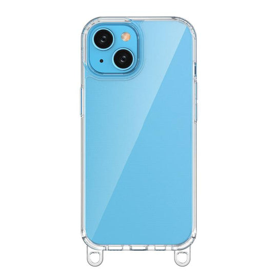 For iPhone 15 Kalebol Minimalist High Transparency Multi Color Lanyard Hole Phone Case(Transparent)