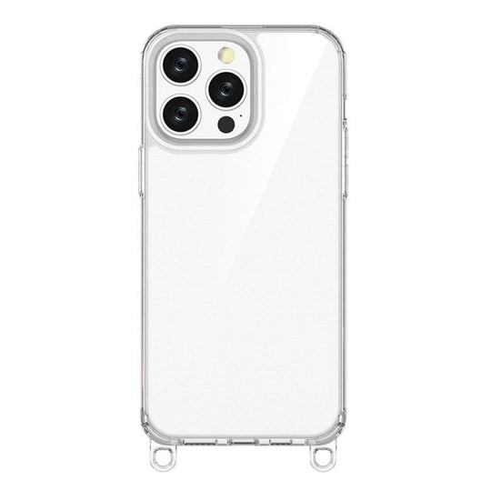 For iPhone 13 Pro Max Kalebol Minimalist High Transparency Multi Color Lanyard Hole Phone Case(Transparent)