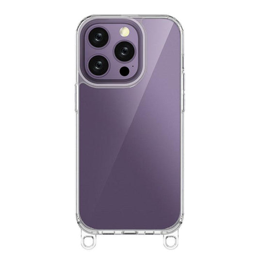 For iPhone 13 Pro Kalebol Minimalist High Transparency Multi Color Lanyard Hole Phone Case(Transparent)