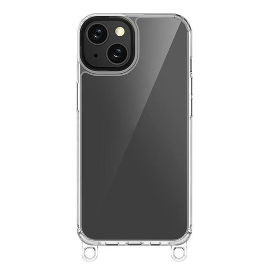 For iPhone 13 Kalebol Minimalist High Transparency Multi Color Lanyard Hole Phone Case(Transparent)