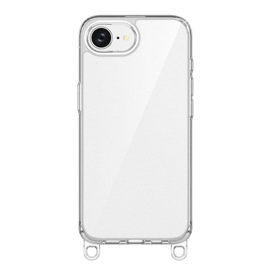For iPhone 17e / 16e Kalebol Minimalist High Transparency Multi Color Lanyard Hole Phone Case(Transparent)