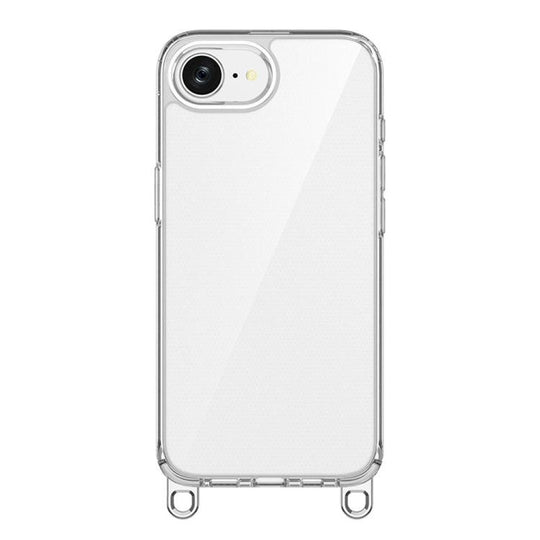 For iPhone 17e / 16e Kalebol Minimalist High Transparency Multi Color Lanyard Hole Phone Case(Silver)