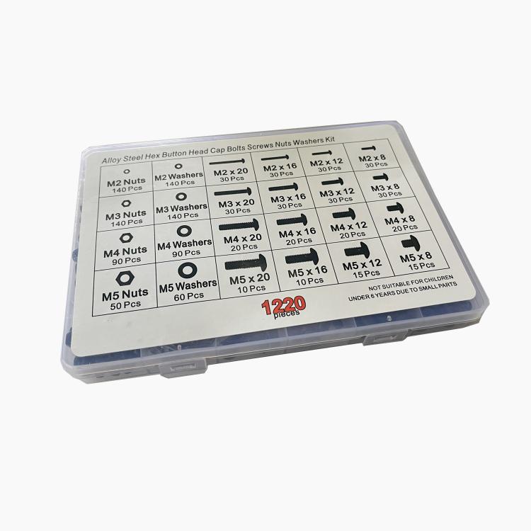 Hexagon Flat Head Bolts Nuts + Washers Alloy Steel Class 10.9, With Hexagon Wrench (M2-M5) - Tool Kits by buy2fix | Online Shopping UK | buy2fix