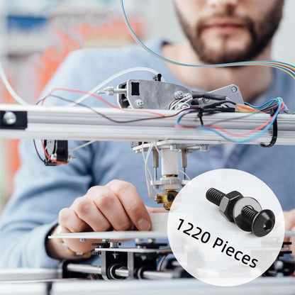 Hexagon Flat Head Bolts Nuts + Washers Alloy Steel Class 10.9, With Hexagon Wrench (M2-M5) - Tool Kits by buy2fix | Online Shopping UK | buy2fix