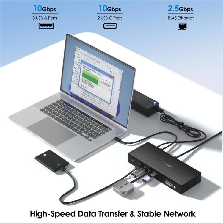 WAVLINK UG75PD5-3H2D2 For Mac M1 / M2 / M3 / M4 / Windows DisplayLink-7400 Docking Station, Plug:UK Plug -  by WAVLINK | Online Shopping UK | buy2fix