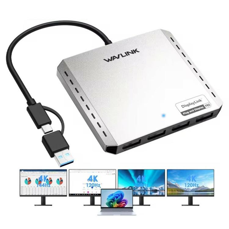 WAVLINK UG7501D 85W Upstream Charging 4 DP Converter 4K / 8K Display Adapter -  by WAVLINK | Online Shopping UK | buy2fix