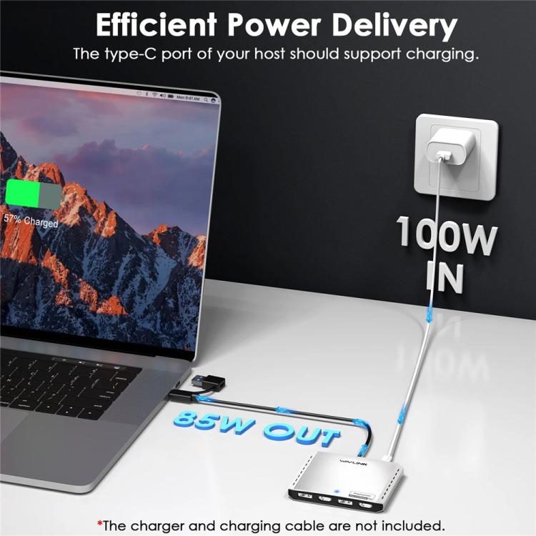 WAVLINK UG7501D 85W Upstream Charging 4 DP Converter 4K / 8K Display Adapter -  by WAVLINK | Online Shopping UK | buy2fix