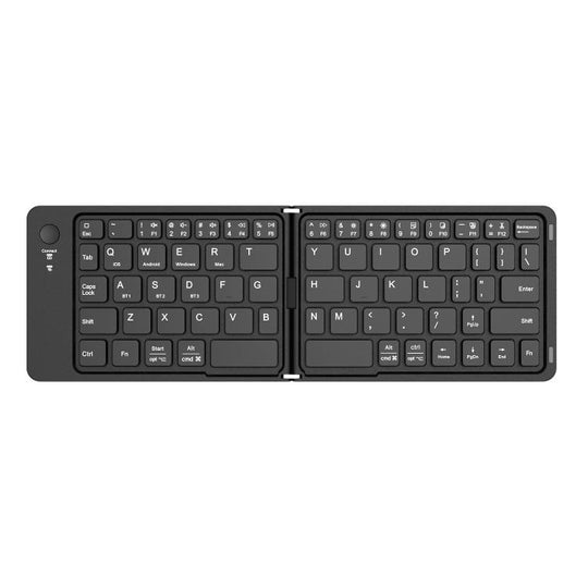 Tablets Foldable Bluetooth Keyboard Phone Holder(Black)