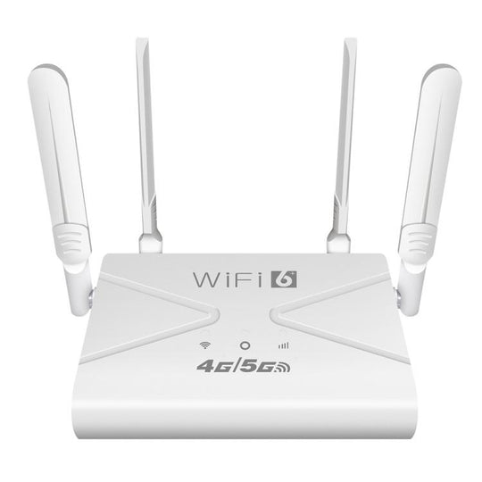 CPF907-L  American Version 4 Antennas Single WAN Port WiFi6 Home Use Router 4G LTE WiFi Router, Plug:EU Plug(White)