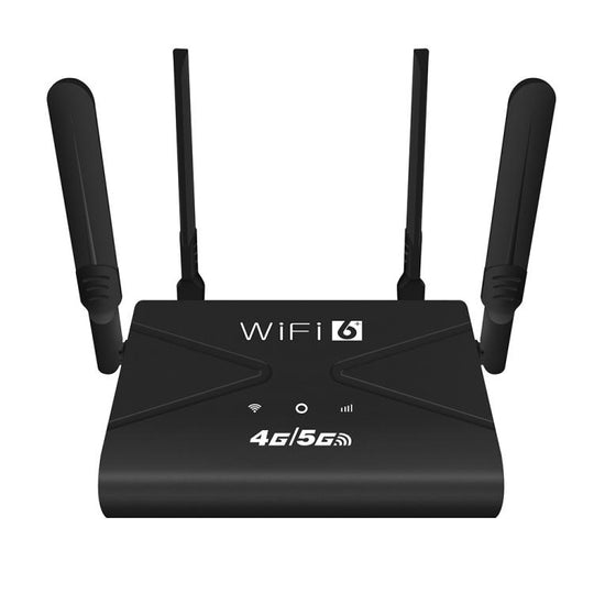 CPF907-L  American Version 4 Antennas Single WAN Port WiFi6 Home Use Router 4G LTE WiFi Router, Plug:EU Plug(Black)