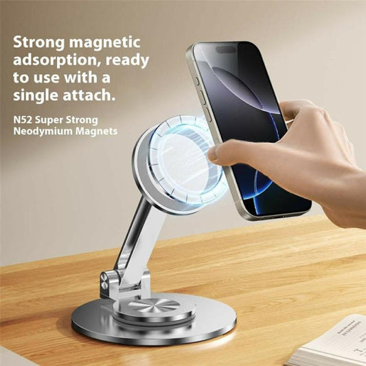 CX-1 360 Degree Rotation Foldable Magnetic Phone Desktop Holder(Black) - Desktop Holder by buy2fix | Online Shopping UK | buy2fix