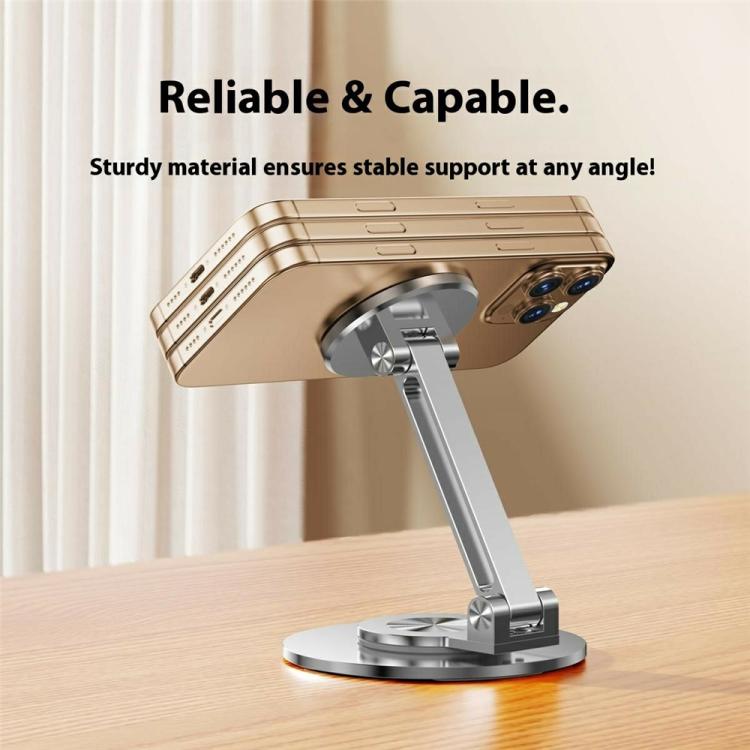 CX-1 360 Degree Rotation Foldable Magnetic Phone Desktop Holder(Black) - Desktop Holder by buy2fix | Online Shopping UK | buy2fix