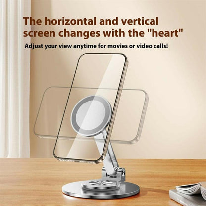 CX-1 360 Degree Rotation Foldable Magnetic Phone Desktop Holder(Silver) - Desktop Holder by buy2fix | Online Shopping UK | buy2fix