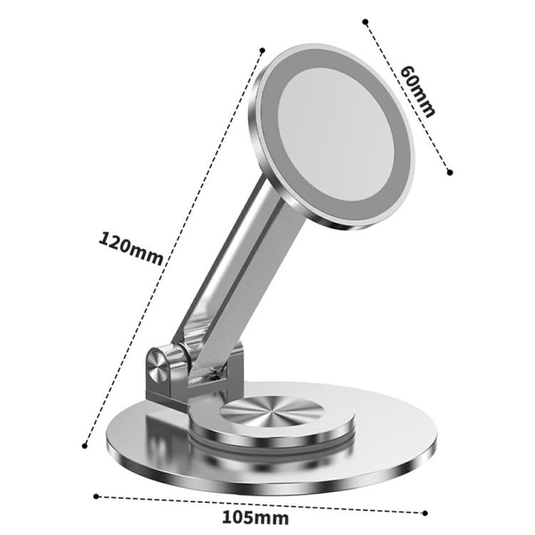 CX-1 360 Degree Rotation Foldable Magnetic Phone Desktop Holder(Silver) - Desktop Holder by buy2fix | Online Shopping UK | buy2fix