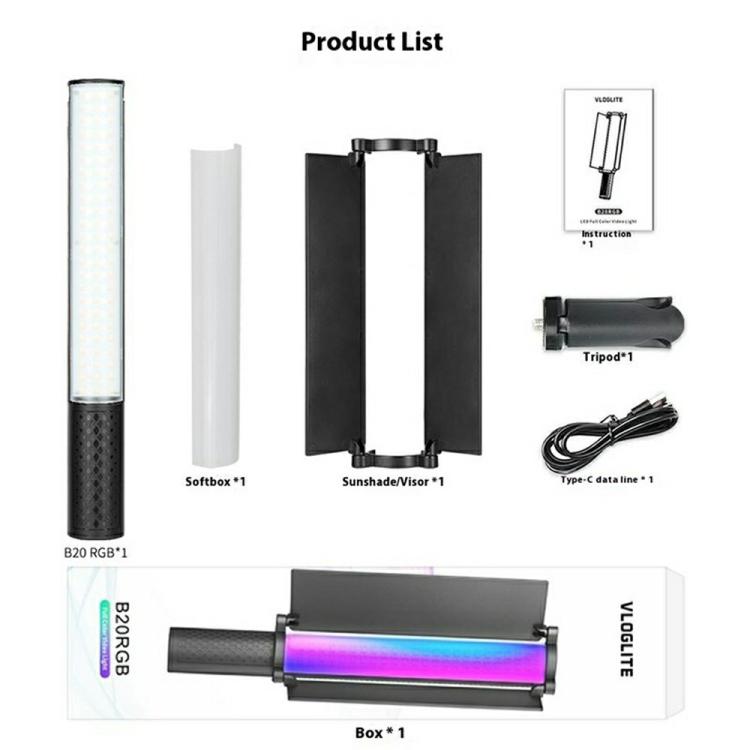 VLOGLITE B20RGB Magnetic LED Fill Light Handheld 20 Modes RGB Photography Light Stick -  by buy2fix | Online Shopping UK | buy2fix