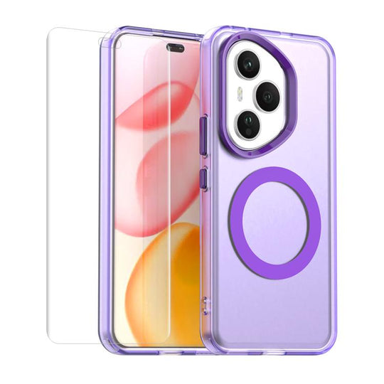 For Honor 400 Pro Global 160.8mm ENKAY Hat-Prince MagSafe Candy Color Phone Case with Soft Hydrogel Film(Purple)