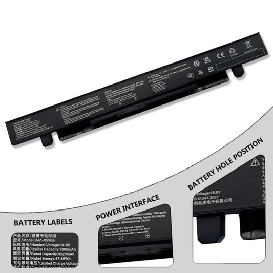 A41-X550A Battery for Asus R510C X550C X550L X550J R510L X550CA - Dell Spare Parts by buy2fix | Online Shopping UK | buy2fix