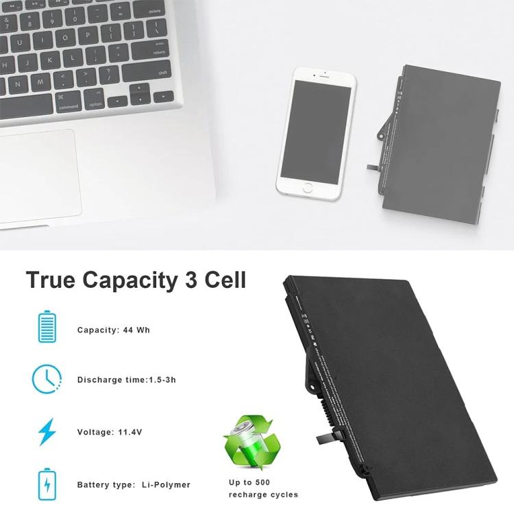 SN03XL 11.4V 44Wh SN03XL ST03XL Battery for HP EliteBook 820 G3 G4 725 G3 G4 HSTNN-DB6V - Dell Spare Parts by buy2fix | Online Shopping UK | buy2fix