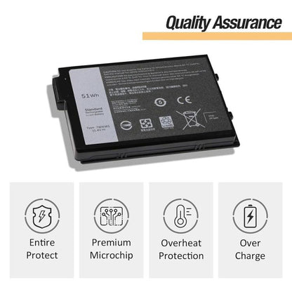 7WNW1 11.4V 51Wh Laptop Battery For Dell Latitude 5424 5420 Rugged Latitude 7424 Rugged Extreme P137G - Dell Spare Parts by buy2fix | Online Shopping UK | buy2fix