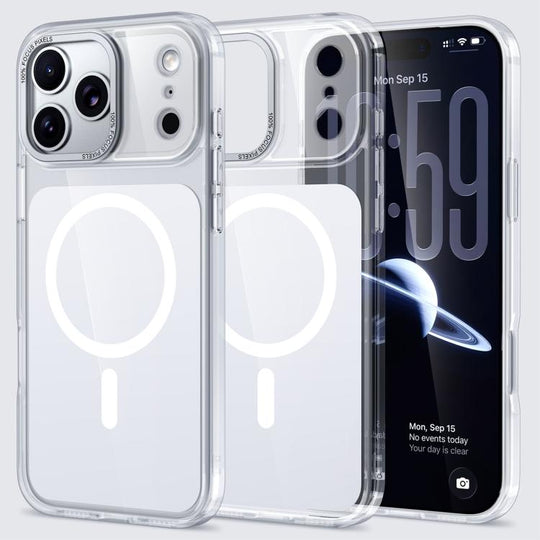 For iPhone 17 Pro Max Kalebol Transparent Magnetic MagSafe Skin Feel Phone Case(White)