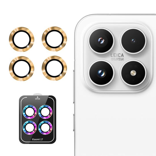 For Xiaomi 17 ENKAY Hat-Prince 9H Rear Camera Lens Aluminium Alloy Tempered Glass Film(Golden)