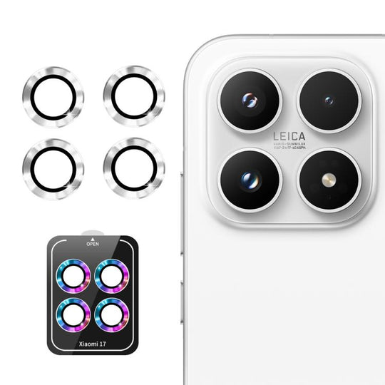 For Xiaomi 17 ENKAY Hat-Prince 9H Rear Camera Lens Aluminium Alloy Tempered Glass Film(Silver)